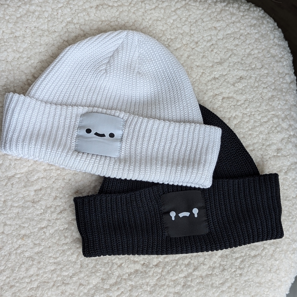 Tsuki Black and White Cotton Beanies